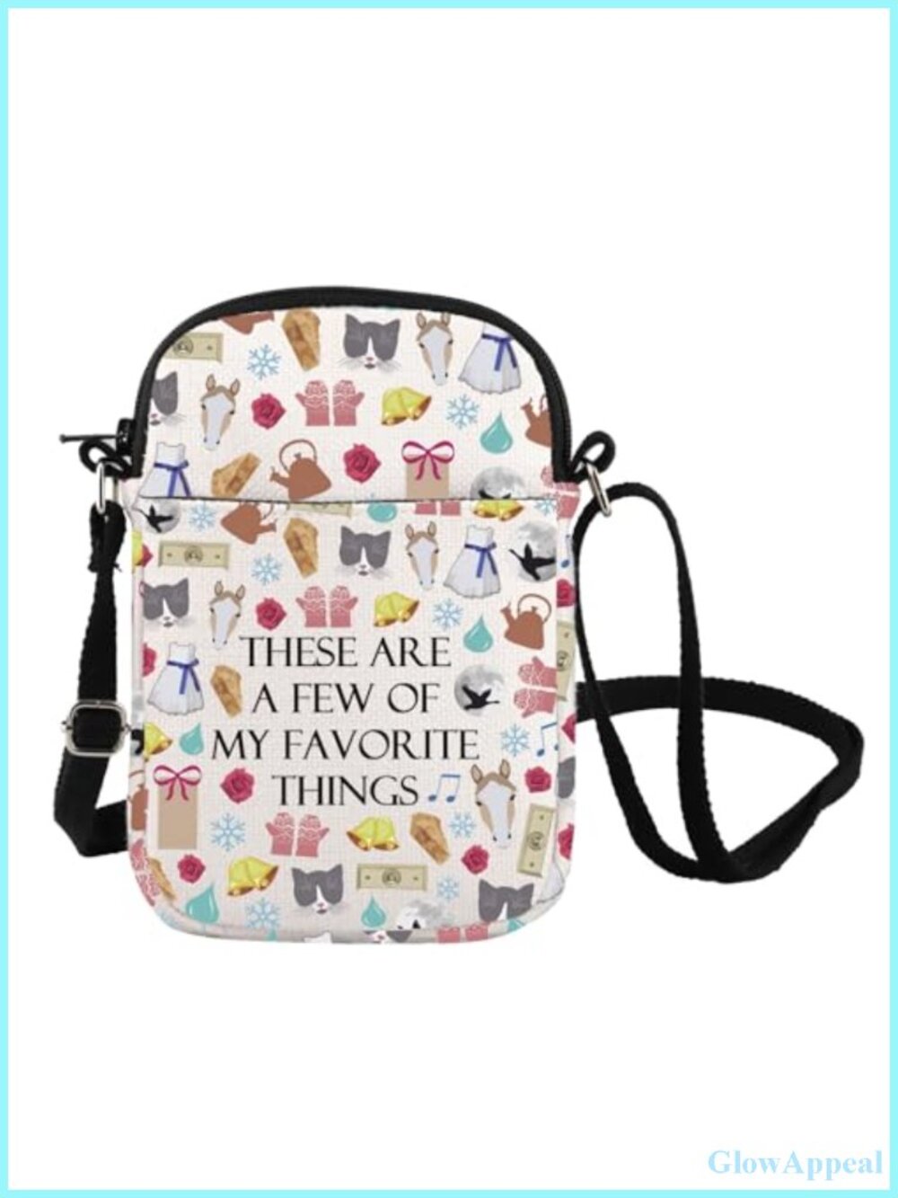 FOTAP Polyester Crossbody Bag Music Sound Name List Gift for Musical Theater